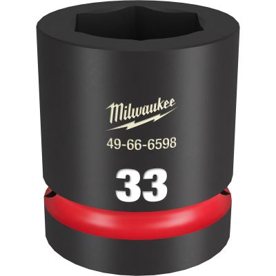 MLW49-66-6598 image(0) - Milwaukee Tool SHOCKWAVE Impact Duty  1"Drive 33MM Standard 6 Point Socket