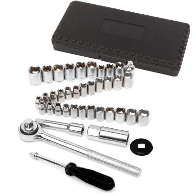 WLMW1173 image(0) - Wilmar Corp. / Performance Tool 40 PC 1/4 & 3/8 DR.SAE/METRIC SKT SET