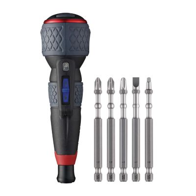 VES220USBP5U image(0) - Vessel Tools BALL GRIP Rechargeable Screwdriver 3 adjustable speed  with 5PC. Bit Set