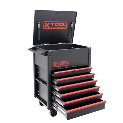 KTI75122 image(0) - K Tool International Service Cart Premium 7 Drawer 750 lb. (Matte Black)