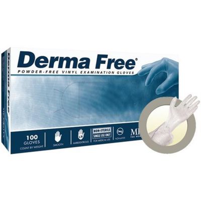 MFXDF850XL image(0) - Microflex DERMAFREE VINYL EXAM GLOVES XL 100PK