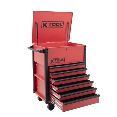 KTI75123 image(0) - K Tool International Service Cart Premium 7 Drawer 750 lb. (Matte Red)