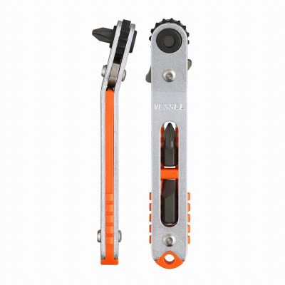 VESTX79U image(0) - Extra Low-Profile Bent-up Head Ratchet Screwdriver with Extra Low-Profile Bits