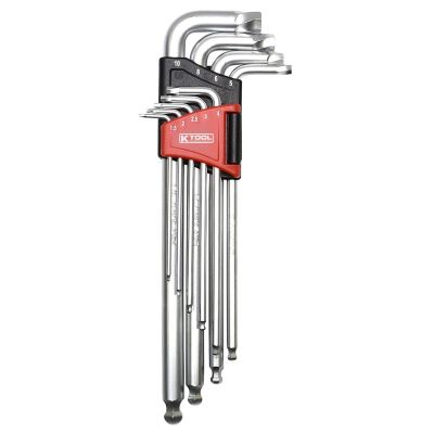 KTI75450 image(0) - K Tool International Allen Key Set Damaged Hex Screw Removal 9 Piece