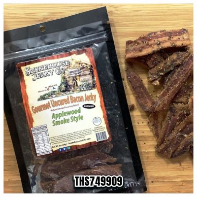 THS602822-749909 image(0) - Smokehouse Jerky Applewood Smoke Bacon Jerky 2  Ounce - Bacon Jerky