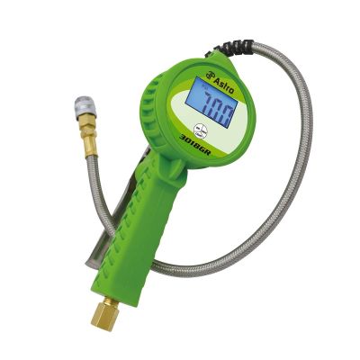 AST3018GR image(0) - Astro Pneumatic Digital Tire Inflator w/ Stainless Steel Hose & Push-Lock Coupler Chuck - Green