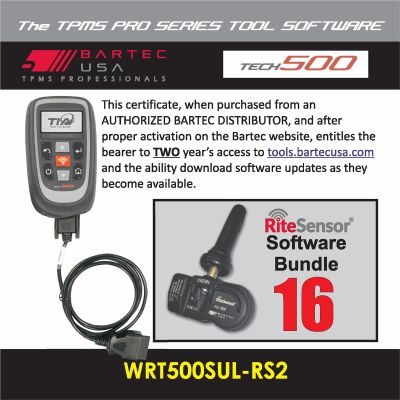 BATWRT500SULRS2E image(0) - Bartec USA 2 Year Software License for the Tech500 w/ 16 RITE-SENSORS