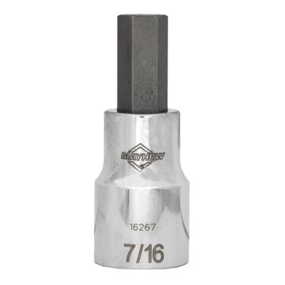 MAY16267 image(0) - Mayhew Mayhew 7/16-Inch SAE Hex Short Insert Socket Bit, 1/2-Inch Drive