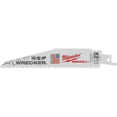 MLW48-00-8701 image(0) - Milwaukee Tool The WRECKER Multi-Material SAWZALL Blade 6" 7/11TPI 25pk