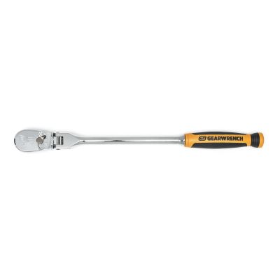 KDT81210T image(0) - GearWrench 3/8 Inch Drive 90-Tooth Dual Material Flex Head Teardrop Ratchet 13 Inch