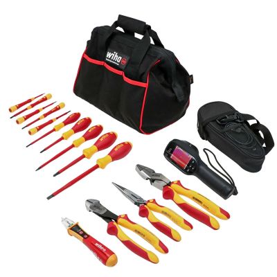 WIH91803 image(0) - Wiha Tools 15 Piece Insulated Tool Kit with HIKMICRO Thermal Inspection Camera