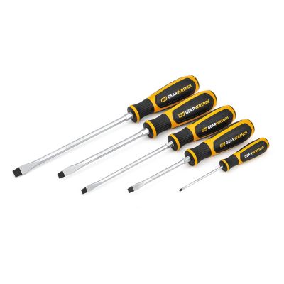 KDT80053H image(0) - GearWrench 5 Piece Slotted Dual Material Screwdriver Set