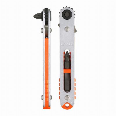 VESTX76U image(0) - Extra Low-Profile Bent-up Head Ratchet Screwdriver with Extra Low-Profile Bits