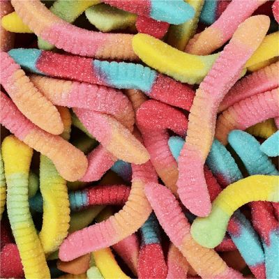 THS619793187081 image(0) - Smokehouse Jerky Gummy Sour Neon Worms 10 oz