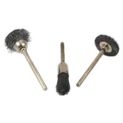 FOR60241 image(0) - Forney Industries 3-Piece Bristle Wire Brush Set with 1/8 in Shank