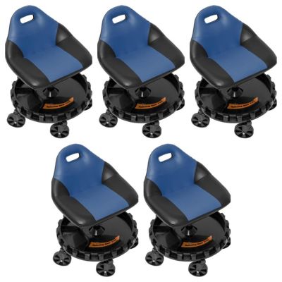 TRX2-701PK5 image(0) - Traxion 2-701 ProGear Mobile Rolling Gear Race Seat with Tray and Five All Terrain Casters - Blue- 5 Pack