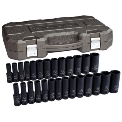 KDT84949N image(0) - GearWrench 27 Piece 1/2 Inch Drive 6 Point Deep Impact SAE/Metric Socket Set