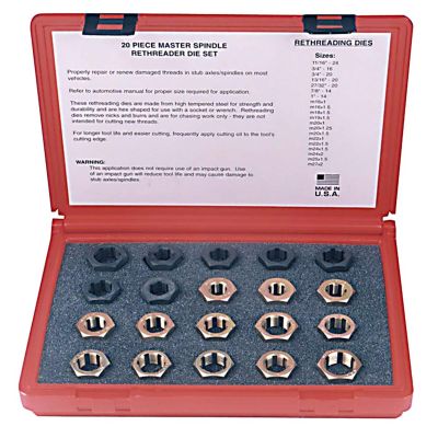 KAS2599 image(0) - Lang Tools (Kastar) RETHREADER SPINDLE DIE SET 20PC