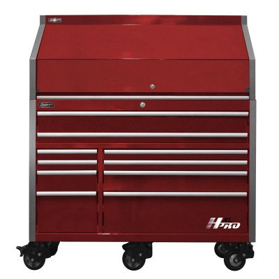 HOMHX07060103 image(0) - Homak Manufacturing HXL Pro Series 30" Deep 18-Drawer Roller Cabinet and Top Hutch Combo -Red