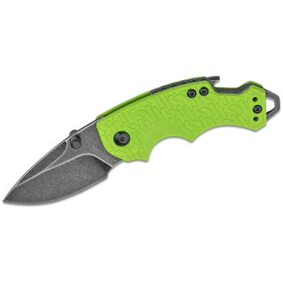 KER8700LIMEBW image(0) - Kershaw Shuffle Multifunction Manual Open Inset Liner Lock Drop Point Blade EDC Folding Pocket Knife with BlackWash Finish - Lime Green