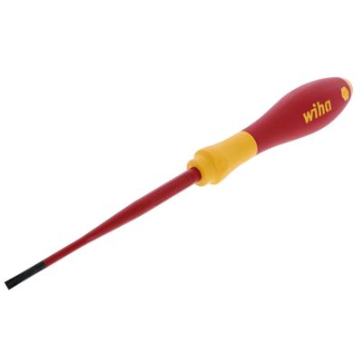 WIH32046 image(0) - Wiha Tools Insulated SlimLine Slotted Screwdriver 3.5mm x 100mm