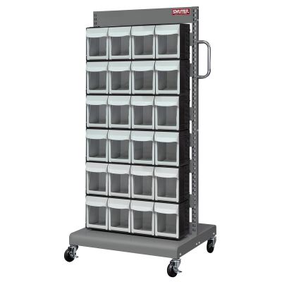 LDS1010548 image(0) - LDS (ShopSol) Mobile Parts Cart - Flip Out Bin, 24 Bins