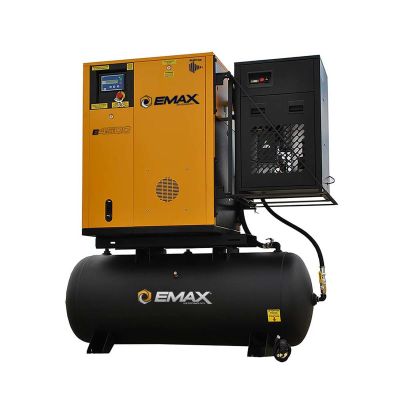 EMXERVK100003 image(0) - Emax Compressor Emax Complete Rotary VFD Package 10hp 3PH 120 Gal Tank w/58CFM Air Dryer