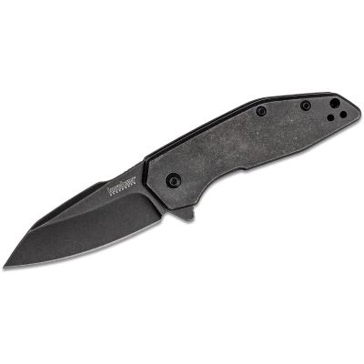 KER2065 image(0) - Kershaw Gravel Assisted Open Frame Lock Drop Point Blade EDC Folding Pocket Knife with BlackWash Finish - BlackWash