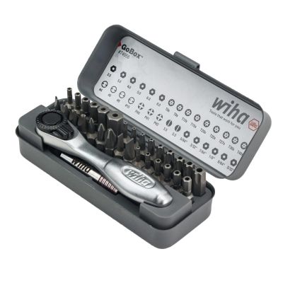 WIH74958 image(0) - Wiha Tools 32 Piece GoBox Security Bit Set with Mini Ratchet