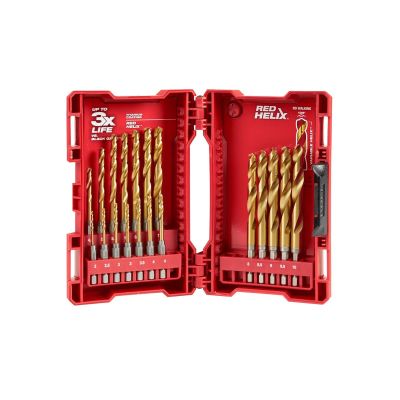 MLW48-89-4860 image(0) - Milwaukee Tool SHOCKWAVE Impact Duty RED HELIX Titanium Metric Drill Bit  Set &hyphen; 19PC