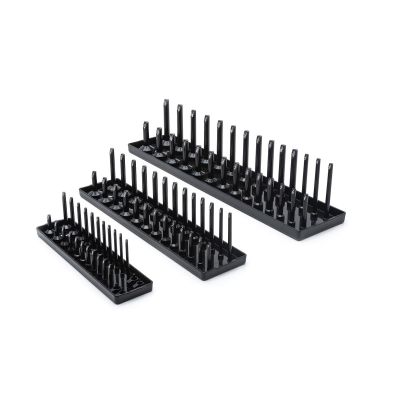 KDT83118 image(0) - GearWrench 3 Pc. 1/4 Inch, 3/8 Inch & 1/2 Inch Drive Black SAE Socket Storage Tray Set