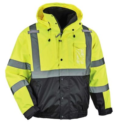 ERG25592 image(0) - Ergodyne 8381 S Lime Type R Class 3 3-in-1 Bomber Jacket