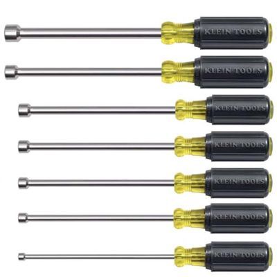 KLE647M image(0) - Klein Tools 7PC MAGNETIC NUT DRIVER SET 6" SHAFTS