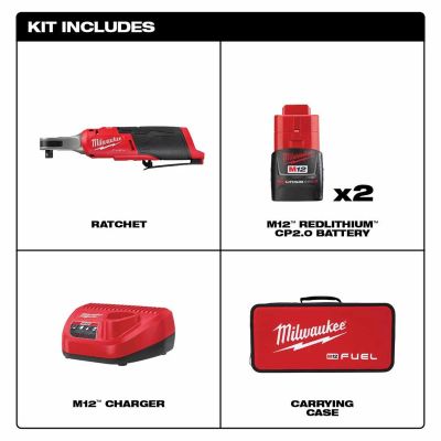 MLW2567-22 image(1) - Milwaukee Tool M12 FUEL 3/8" High Speed Ratchet Kit