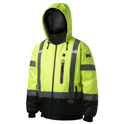 SRWV1210160U-XL image(0) - Pioneer Pioneer - Hi-Vis Heated Bomber Jacket - Yellow/Green - Size XL