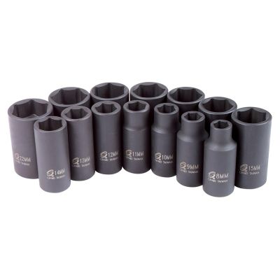 SUN3328 image(0) - Sunex 14-Piece 3/8 in. Drive Metric Mid-Dep