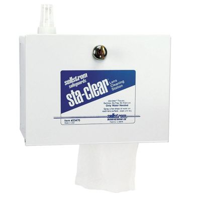 SRWS23470 image(0) - Sellstrom Sellstrom -  Lens Cleaning Metal station (1000 tissues and spray bottle)