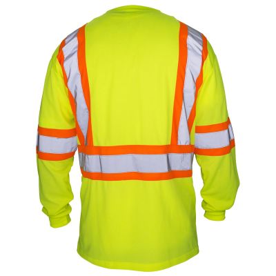 SAS690-1611 image(0) - SAS Safety Class-2 Long Sleeve Reflective Yellow T-Shirt, XXL