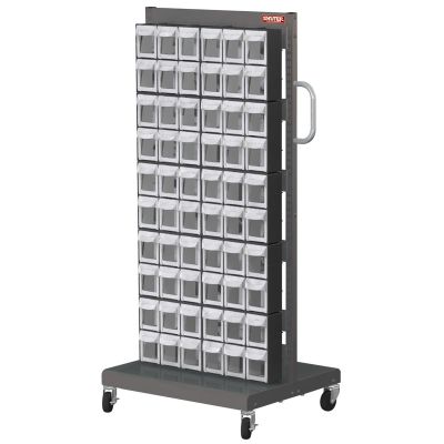 LDS1010545 image(0) - LDS (ShopSol) Mobile Parts Cart - Flip Out Bin, 120 Bins