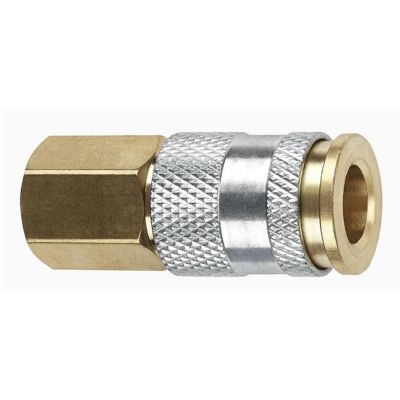 AMFC90-10 image(0) - Amflo 1/4" Coupler with 1/4" Female threads HI-FLO Brass- Pack of 10