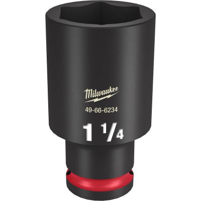 MLW49-66-6234 image(0) - Milwaukee Tool SHOCKWAVE Impact Duty  1/2"Drive 1-1/4" Deep 6 Point Socket