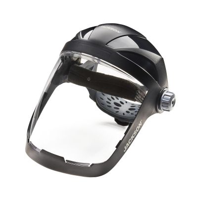 SRW14220 image(0) - Jackson Safety Jackson Safety - Face Shield - QUAD 500 Premium Multi-Purpose Series - 9' x 12.125' x 0.060" Window - Clear AF - 370 Speed Dial Headgear