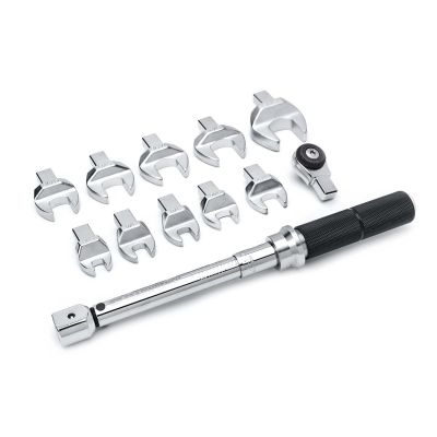 KDT89450 image(0) - GearWrench 12 Piece 1/4 Inch Drive SAE Open End Interchangeable Torque Wrench Set