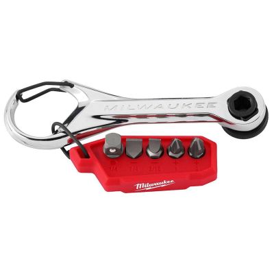 MLW48-22-2950 image(0) - Milwaukee Tool 7-in-1 Multi-Bit Mini Ratchet