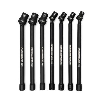 KDT84980 image(0) - GearWrench 7 Piece 3/8 Inch Drive 6 Point X-Core Pinless Universal Impact Metric Extension Socket Set