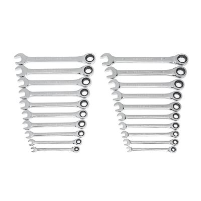 KDT35720-06 image(0) - GearWrench 20 Piece 72-Tooth SAE/Metric Ratcheting Combination Wrench Set