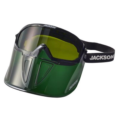 SRW21001 image(0) - Jackson Safety Jackson Safety - Safety Goggle - GPL500 Premium Series - Shade 3 IR Lens - Anti-Fog - with Flip-Up Detachable Face Shield - Green Body