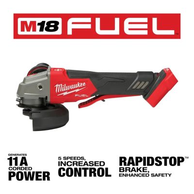 MLW2888-20 image(1) - Milwaukee Tool M18 FUEL 4-1/2" / 5" Variable Speed Braking Grinder, Paddle Switch No-Lock