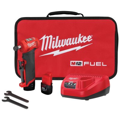 MLW2485-22 image(0) - Milwaukee Tool M12 FUEL 1/4" Right Angle Die Grinder 2 Battery Kit