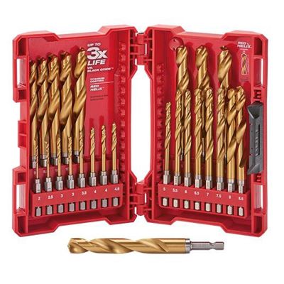 MLW48-89-4861 image(0) - Milwaukee Tool SHOCKWAVE Impact Duty RED HELIX Titanium Metric Drill Bit Set &hyphen; 25PC